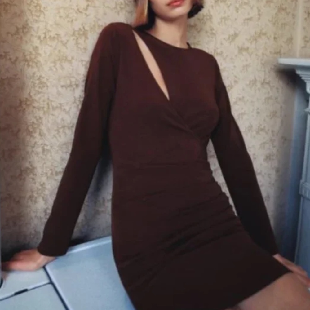 New Zara Cutout Pleated Dress